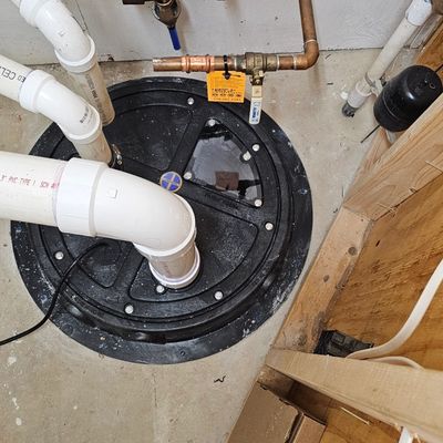 Radon mitigation system installation in basement Oakland County MI