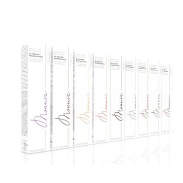 A row of skincare or cosmetic product boxes with the word 'Maurier'.