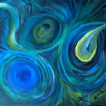 My Blue Heaven - abstract art original piece by Chrissy. Available on any gift in my shop.