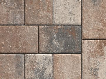 Close-up of textured brick pavers.