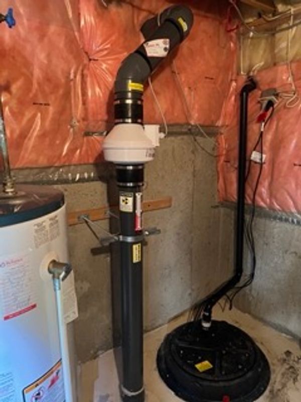 Active Soil Depressurization  radon mitigation system and Radon Sump pump cover