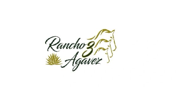 Logo of Rancho 3 Agavez with horse outlines and agave plant.