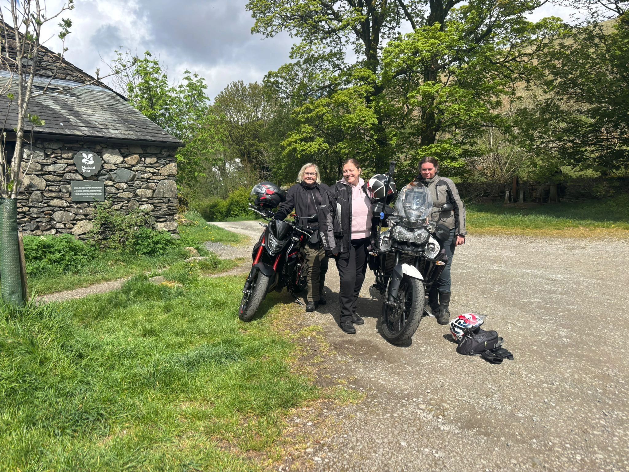 Three Ladies with their bikes
