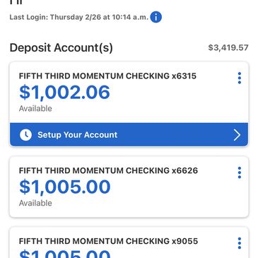 This is my mobile banking app snapped in the picture