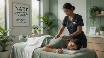 Two women receiving allergy treatment at a wellness clinic.