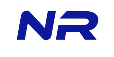 Blue letters NR logo on white background.
