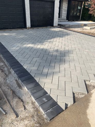 herringbone design driveway 