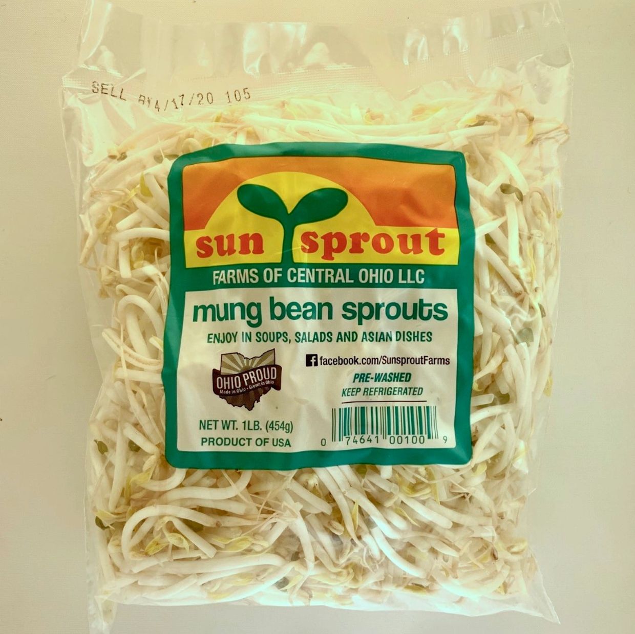 Package of Sun Sprout mung bean sprouts.