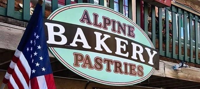 Alpine Pastries, Evergreen Colorado. Storefront sign.  European pastries and traditional baked goods