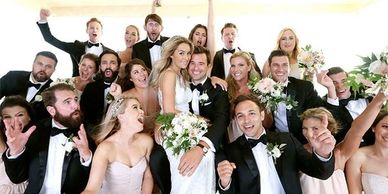 Wedding party in a Rockford Limo Company Mercedes Sprinter. Top wedding shuttle in Rockford, IL.