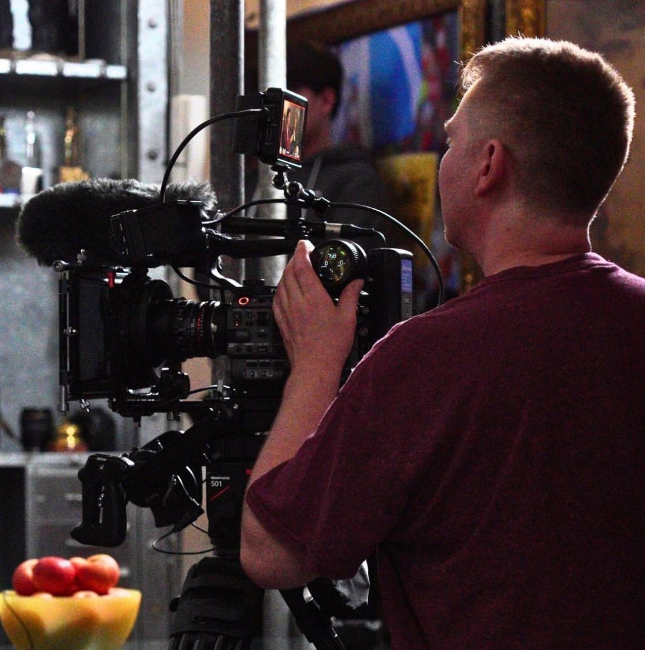 Steve Glasspell operating the Sony FX6 Cinema Camera.
