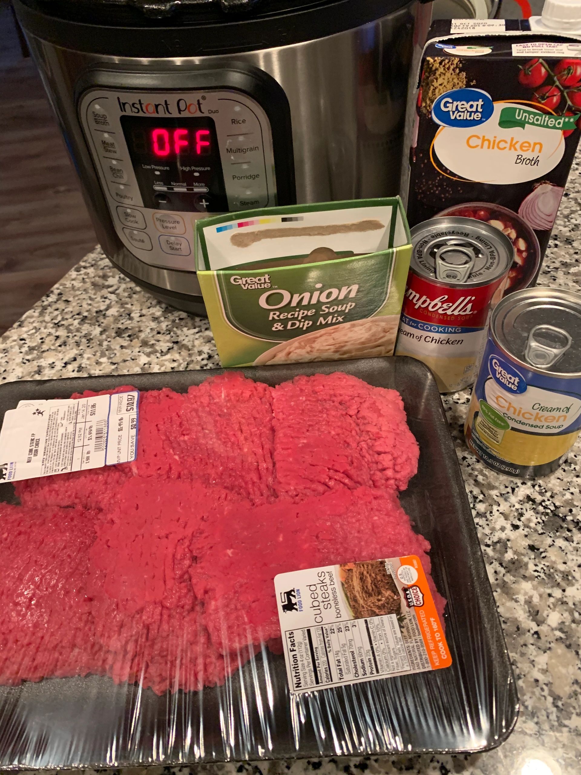 Instant Pot Cube Steak