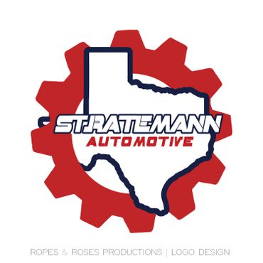 Logo of Stratemann Automotive featuring Texas and gear design.