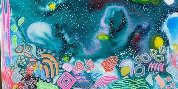 Curacao contemporary abstract multimedia painting