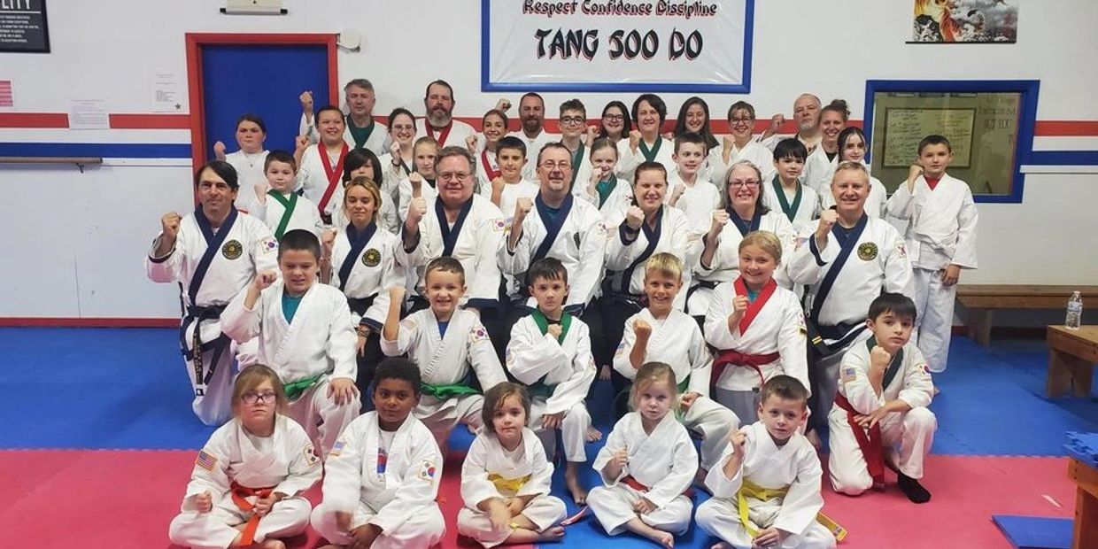 Kids having fun while building confidence through martial arts.