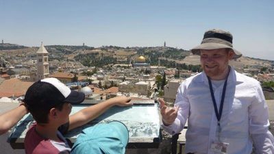 View of Mount of Olives and Temple Mount from Tower of David on Jerusalem Old City and City of David tour