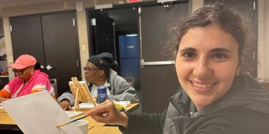A woman taking selfie