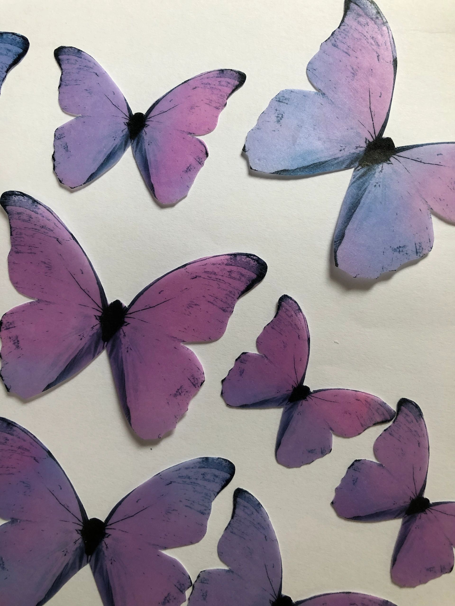 Edible Monarch Butterflies, Double-sided 3D Wafer Paper Small