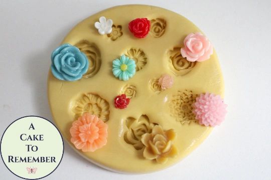 Mini assorted flowers silicone mold M0021