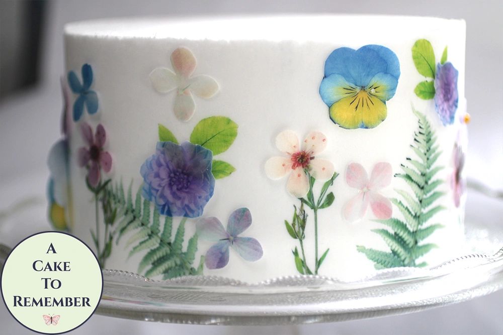 Easy Wildflower Birthday Cake Decorations Using Wafer Paper