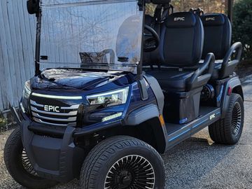 Metallic Midnight blue E60FX golf cart.