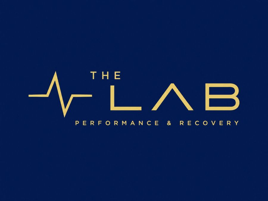 The Lab Performance & Recovery logo in gold on navy