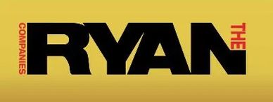 Logo with 'RYAN' in large black letters on a yellow background.