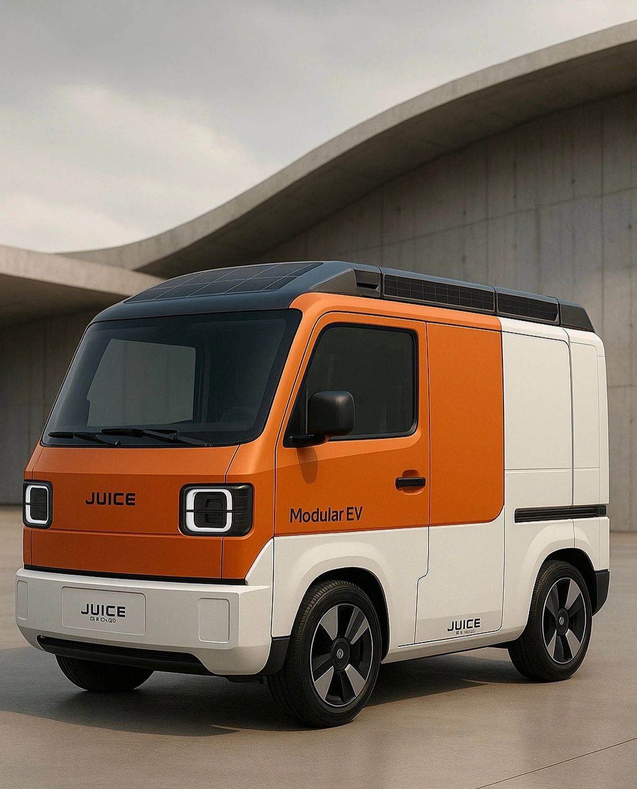 Modular JUICE Motor EV with Level-4 capability, adaptable as Pickup, Food Pod, Shop Pod, or Shuttle
