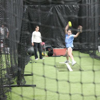 piching lesson in cage 5