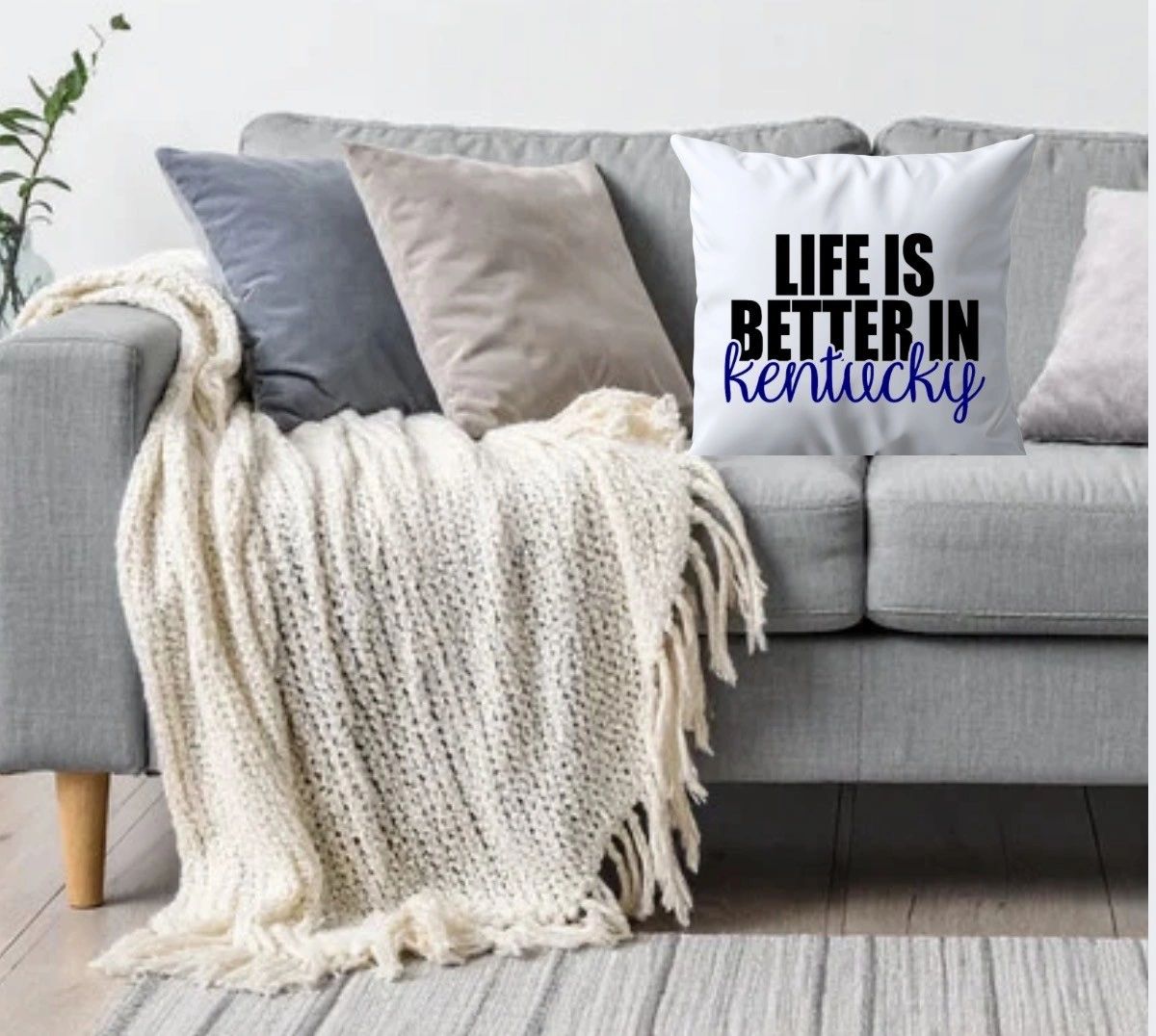 Life's Better in Ky Throw Pillow