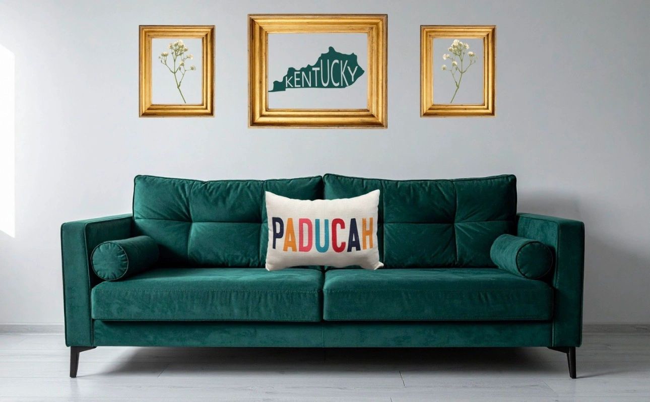 Paducah Block Letter Throw Pillow