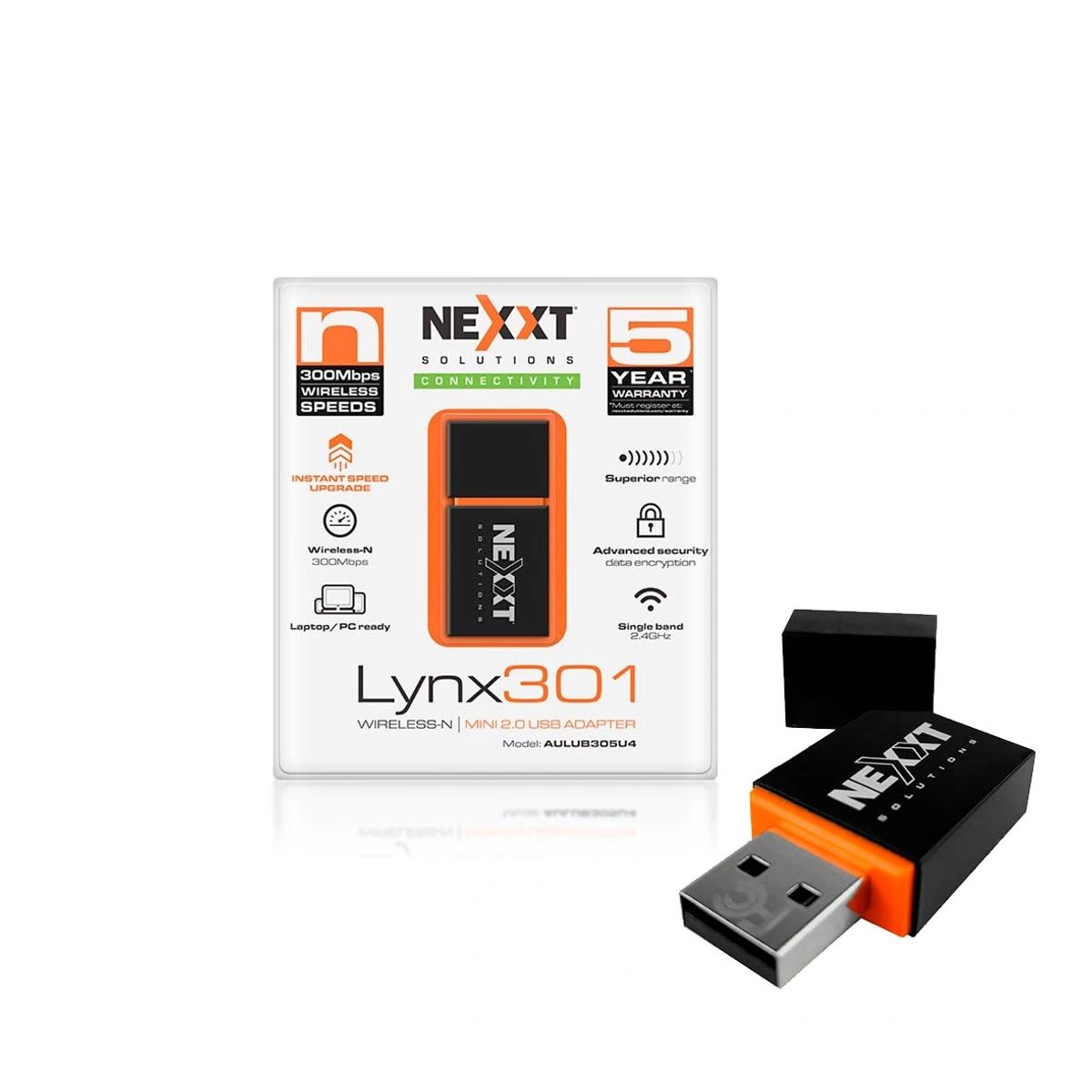 Nexxt Solutions Lynx 301 Wifi Dongle 300mbps Wireless Speed