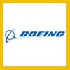 Boeing logo in blue with a yellow border.