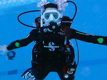 Scuba diver in the water.