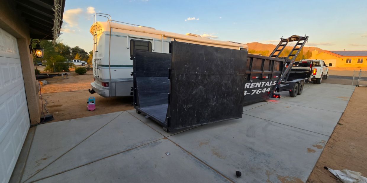 Affordable Dumpster Rentals, roll-off dumpsters, debris removal, junk removal, and waste removal services in Phelan California