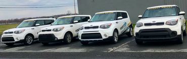 Our line of Four Star Driving School SUVs used for lessons and available to use for the Driver's Exa