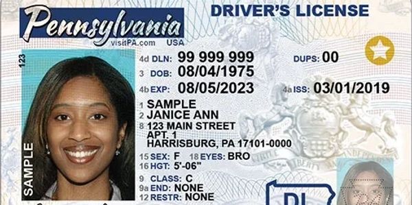 Sample Driver License with Real ID