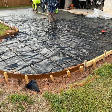 Back patio with a radius