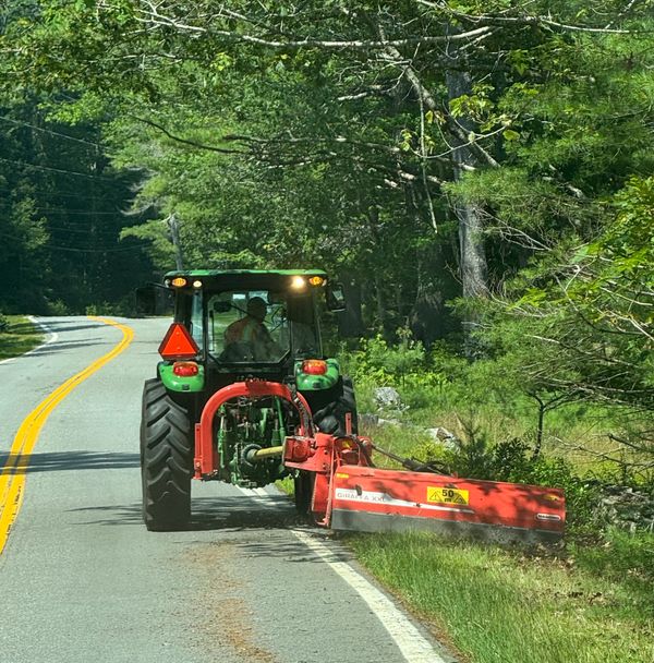Road side mowing in Georgetown, ME