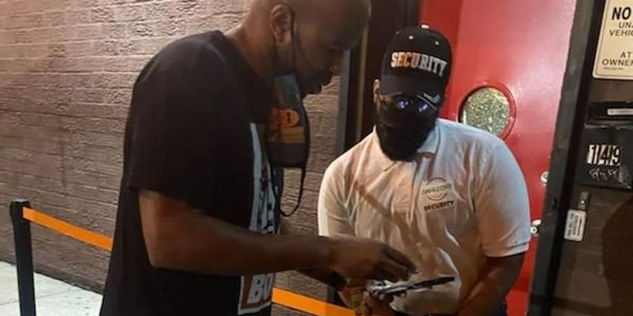 Security guard assisting
