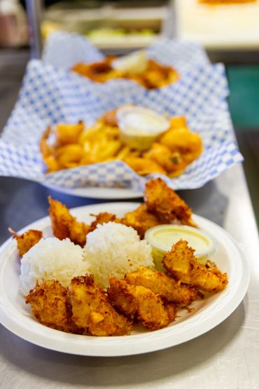 A Tray With Fried Chicken
