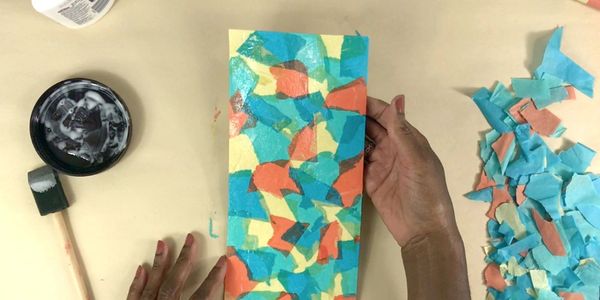 Tissue Paper Collage project instruction video from Soul Creative Art Studio YouTube video. 