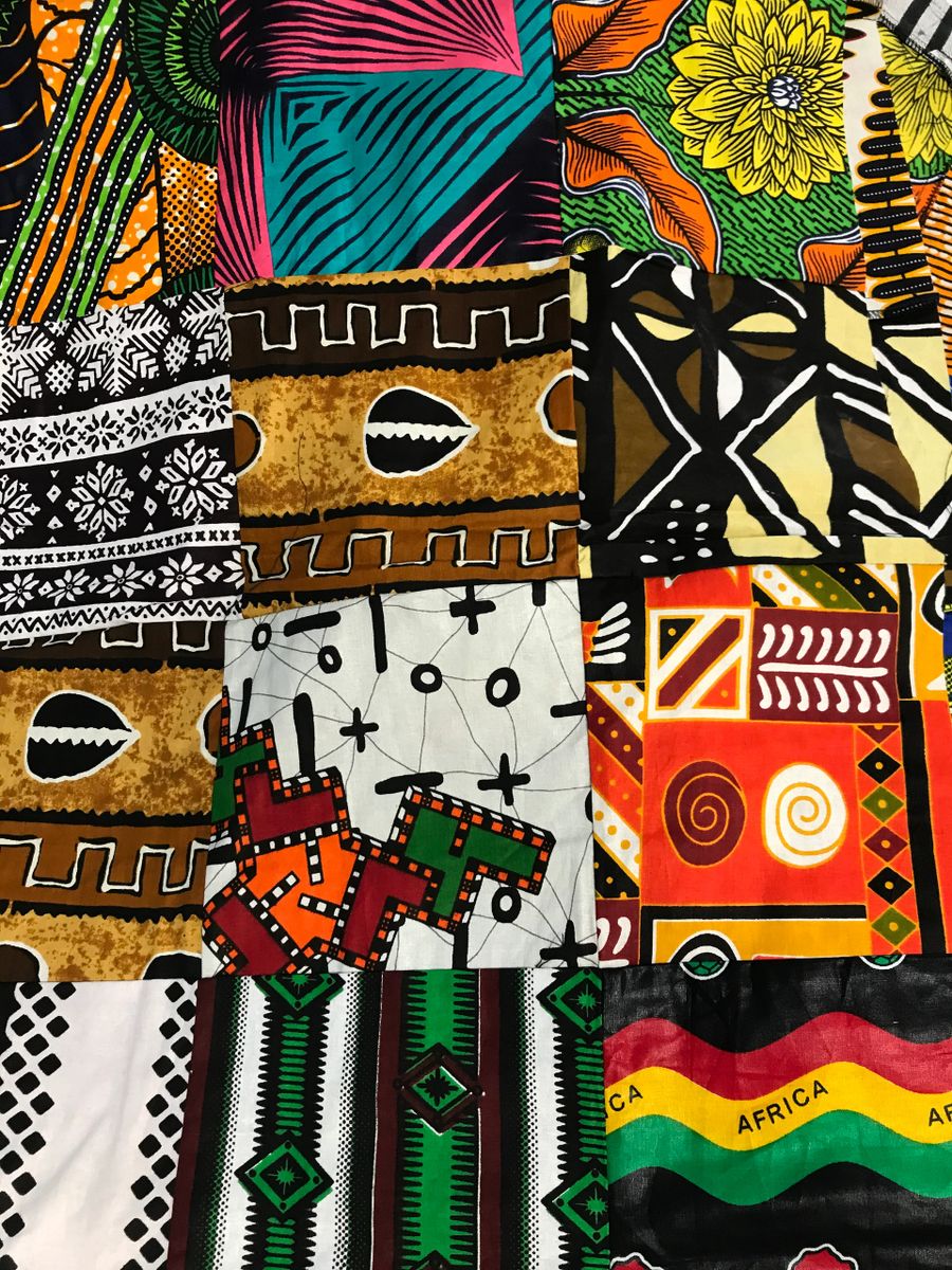 African Patchwork Fabric, Wallpaper and Home Decor