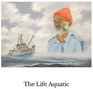 Portrait and ship scene from The Life Aquatic.