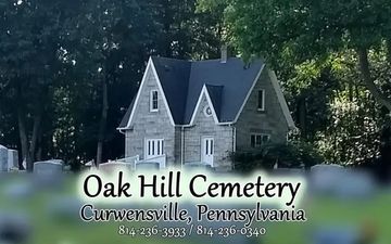 A small stone chapel in Oak Hill Cemetery, Curwensville, Pennsylvania.