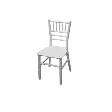 White wooden chair with a classic design.