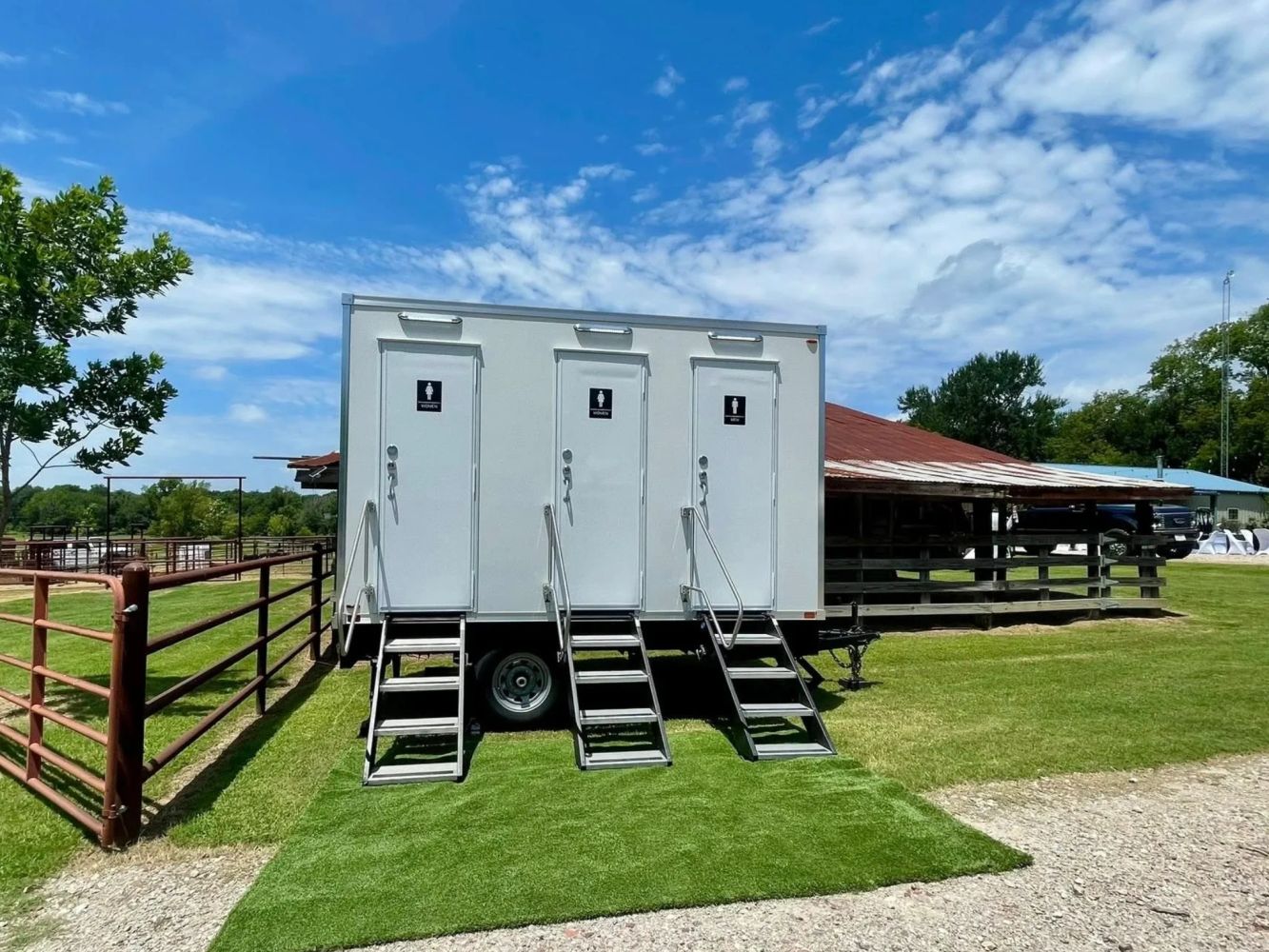 Three Stall Luxury Restroom Trailer 