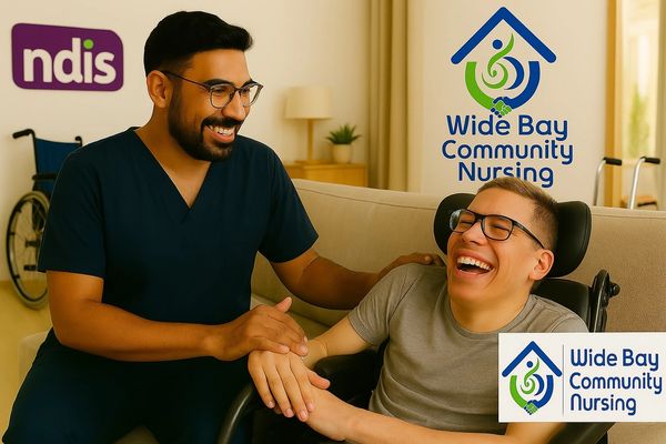 Registered NDIS service provider Bundaberg- Wide Bay Community nurse providing care to NDIS client