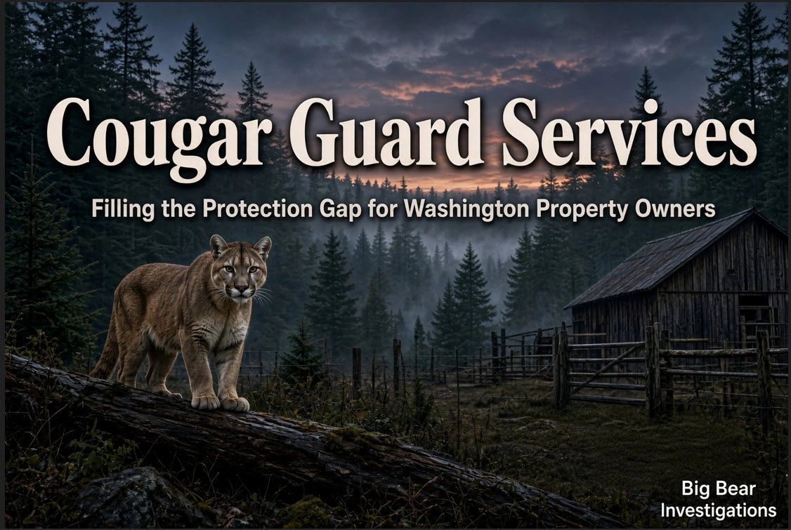 Cougar Guard Services. Protection for Washington Property Owners Facing Cougar Conflict