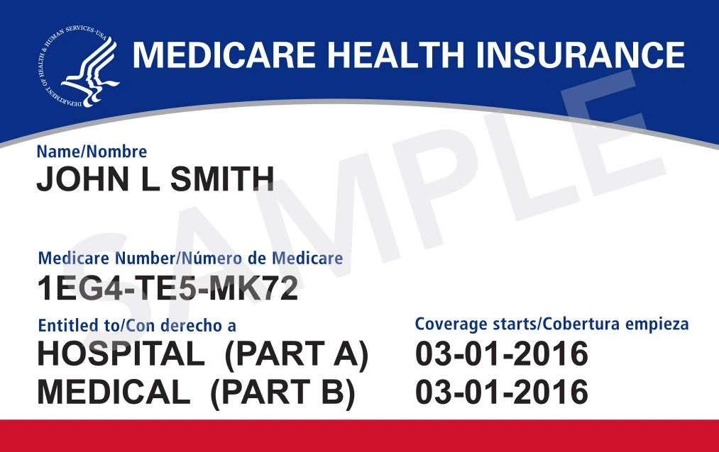 Medicare A & B Health Insurance card